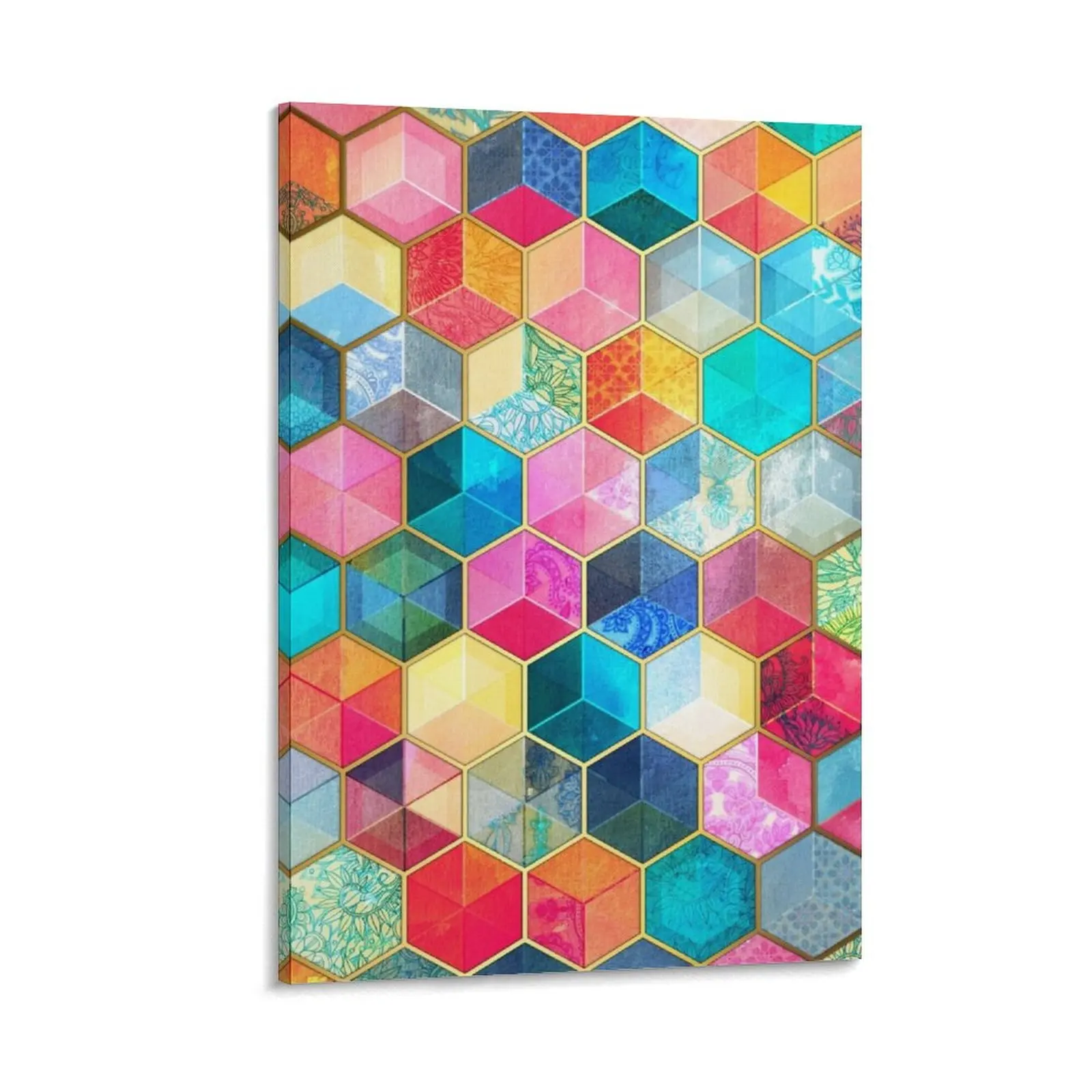 Crystal Bohemian Honeycomb Cubes - colorful hexagon pattern Canvas Painting canvas wall decoration decorative wall canvases
Crystal Bohemian Honeycomb Cubes - colorful hexagon pattern Canvas Painting canvas wall decoration decorative wall canvases