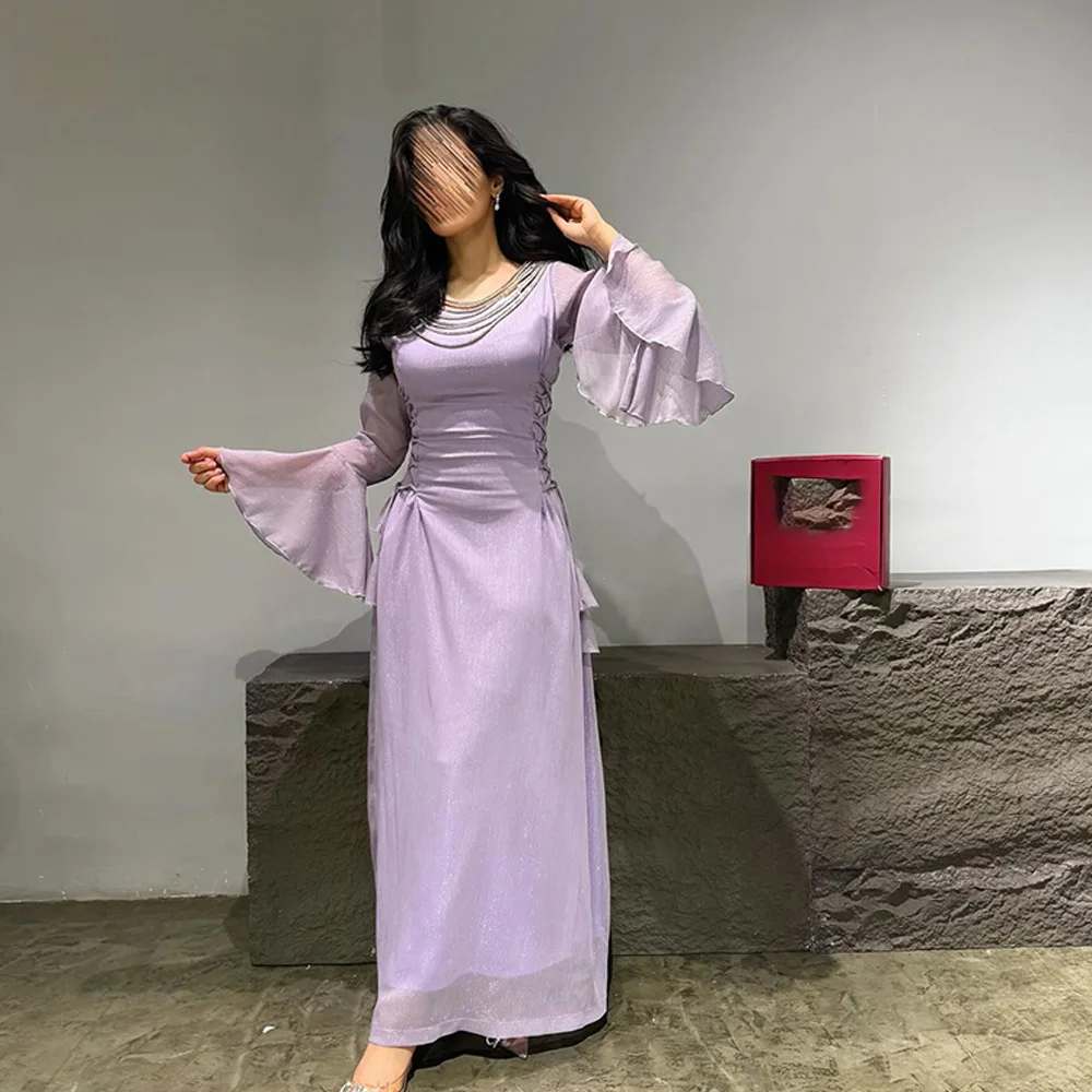 Fashion Organza Flare sleeves Evening Dress Delicate Floor Length Crew neck Long Sleeves Party Gowns Saudi Arabia 2024
Fashion Organza Flare sleeves Evening Dress Delicate Floor Length Crew neck Long Sleeves Party Gowns Saudi Arabia 2024
