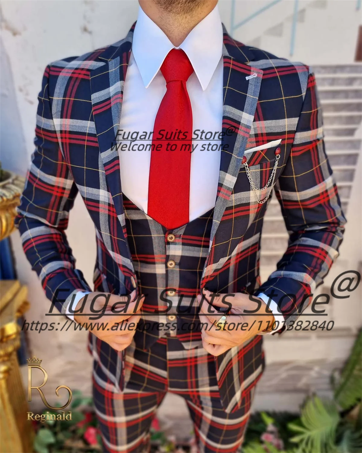 British style Casual Plaid Men Suits Customized Size Slim Fit Notcched lapel Groom Prom Tuxedos 3Pieces Sets Male Formal Blazers
British style Casual Plaid Men Suits Customized Size Slim Fit Notcched lapel Groom Prom Tuxedos 3Pieces Sets Male Formal Blazers