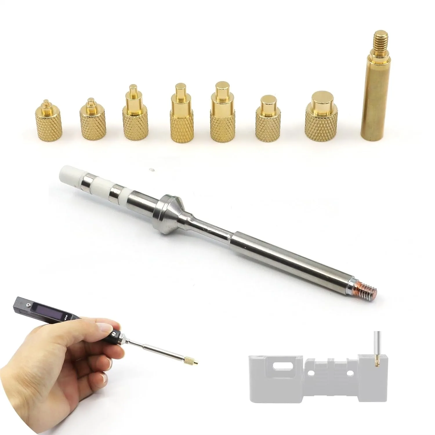 Heat Set Insert Tool Kit for Soldering Irons, Hot Melt Brass Knurled Nut Embedded Insertion Tip Adapter for 3D Printed Parts
Heat Set Insert Tool Kit for Soldering Irons, Hot Melt Brass Knurled Nut Embedded Insertion Tip Adapter for 3D Printed Parts