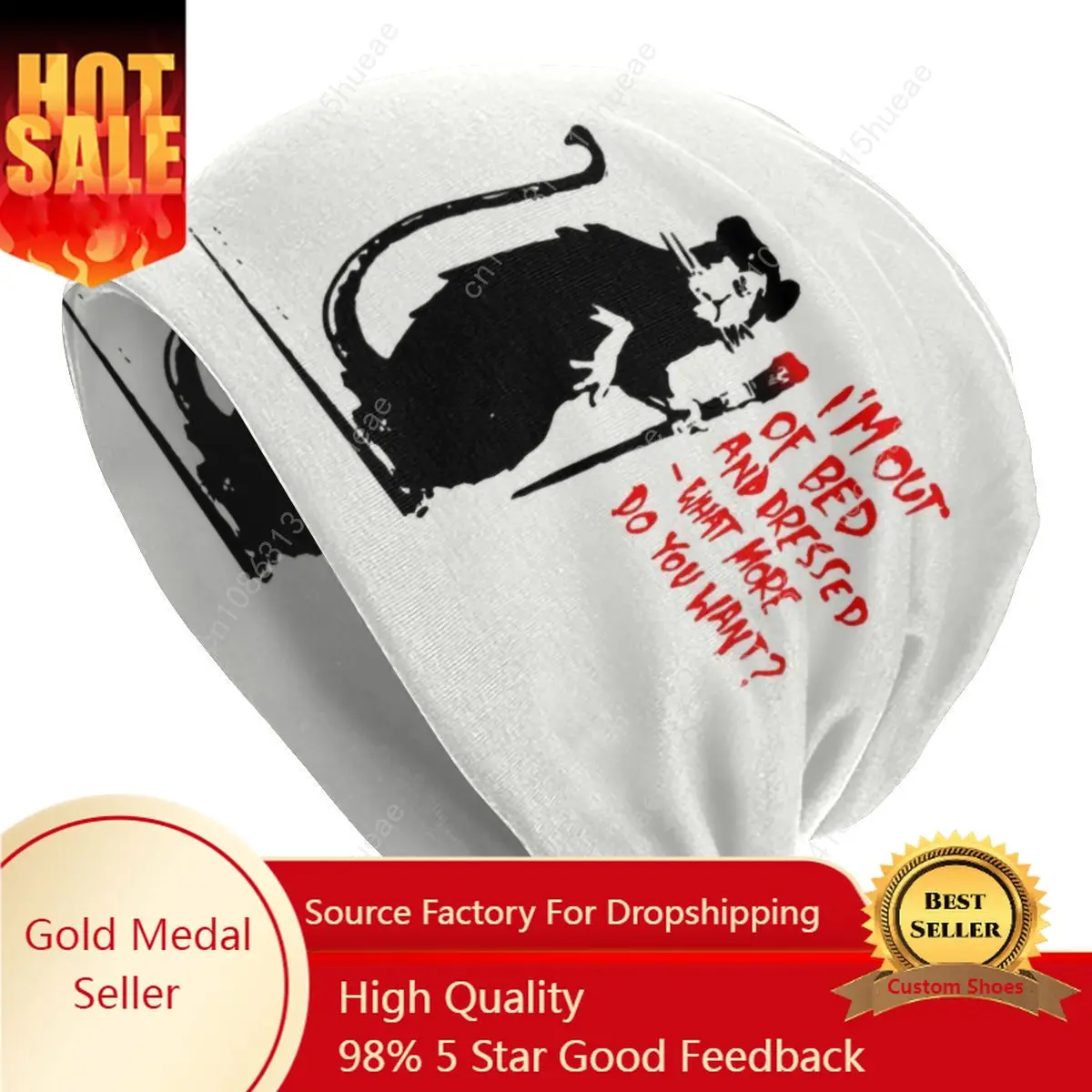 Rat Banksy Bonnet Homme Hip Hop Knitted Skullies Beanies Cap Women Men Autumn Winter Warm Street Art Graffiti Slouchy Beanie Hat
Rat Banksy Bonnet Homme Hip Hop Knitted Skullies Beanies Cap Women Men Autumn Winter Warm Street Art Graffiti Slouchy Beanie Hat