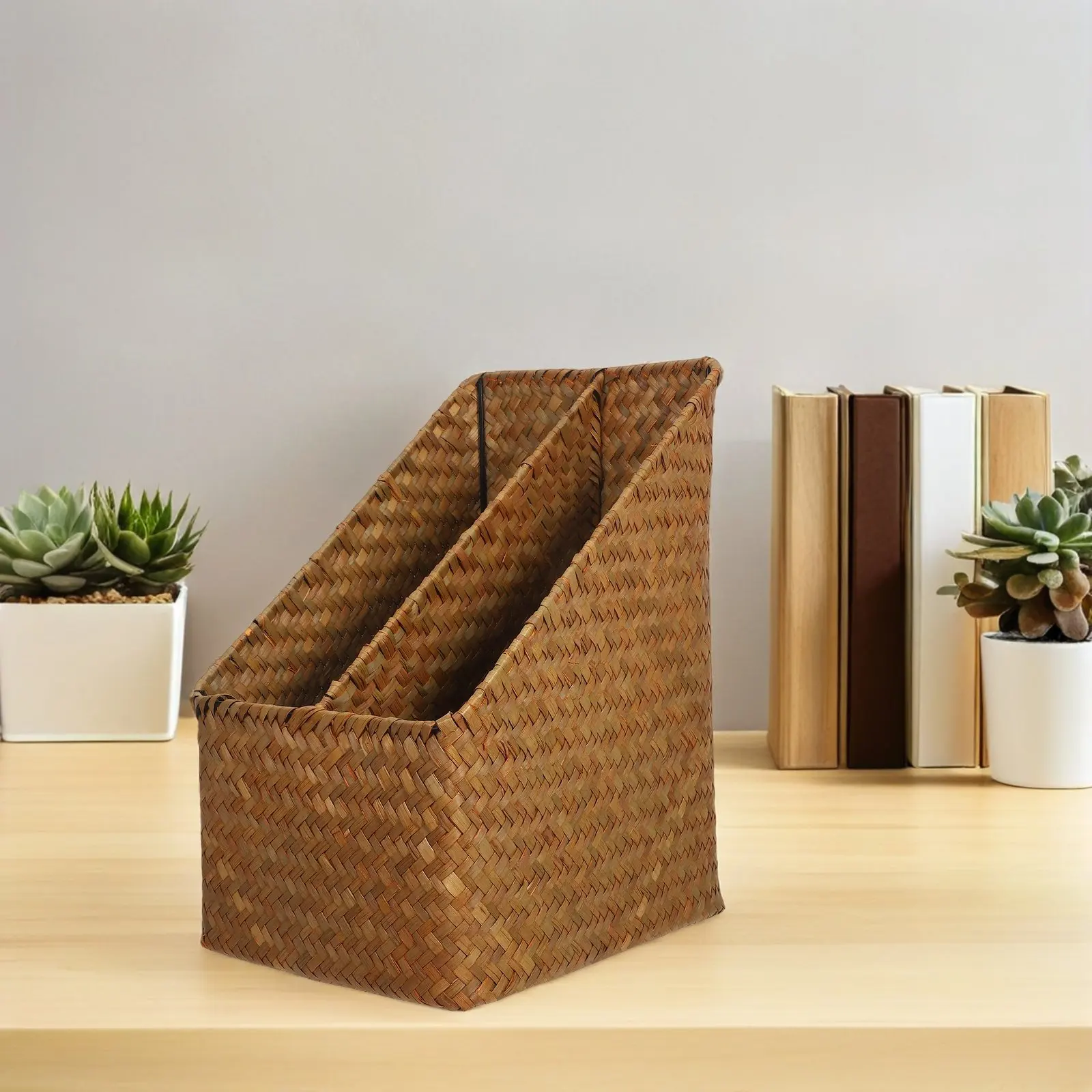 Desktop File Organizer Woven Basket Rustic Tiered Storage Box for Books Magazines Stationery Office Home Study Room Supplies
Desktop File Organizer Woven Basket Rustic Tiered Storage Box for Books Magazines Stationery Office Home Study Room Supplies