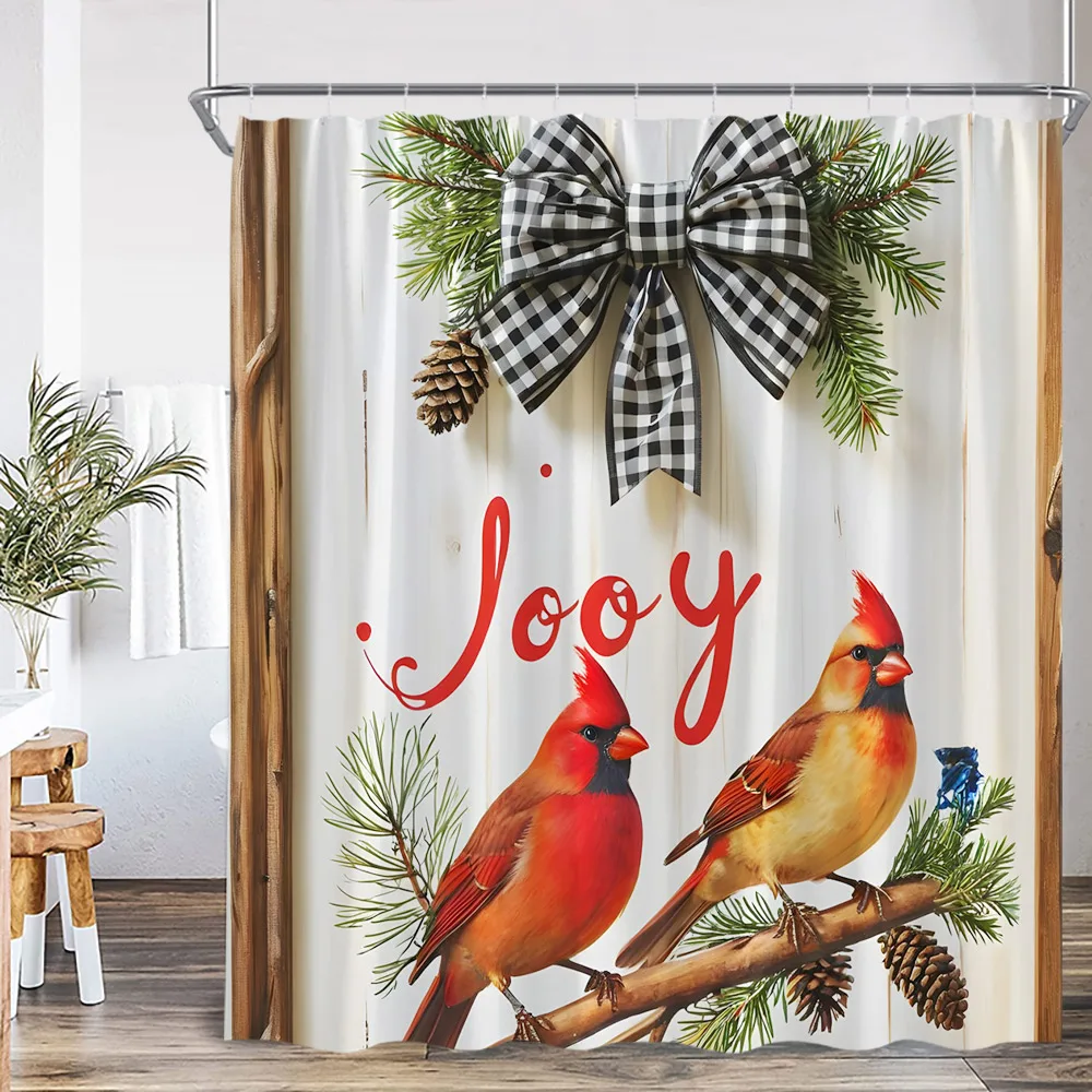 Red Bird Winter Scenery Shower Curtain Pine Tree Branch Christmas Winter Festival Xmas Polyester Fabric Bath Curtain with Hooks
Red Bird Winter Scenery Shower Curtain Pine Tree Branch Christmas Winter Festival Xmas Polyester Fabric Bath Curtain with Hooks