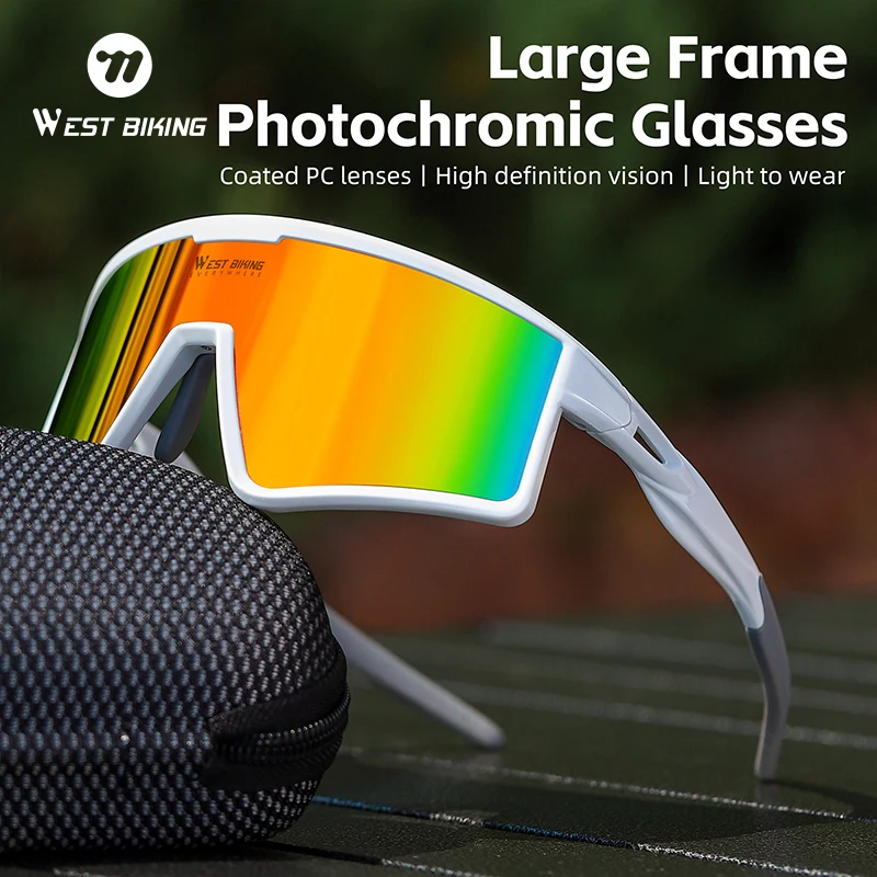 Фотохромные велосипедные очки WEST BIKING, большая оправа, HD очки для бега, пешего туризма, вождения, легкие солнцезащитные очки унисекс, велосипедные очки
Фотохромные велосипедные очки WEST BIKING, большая оправа, HD очки для бега, пешего туризма, вождения, легкие солнцезащитные очки унисекс, велосипедные очки