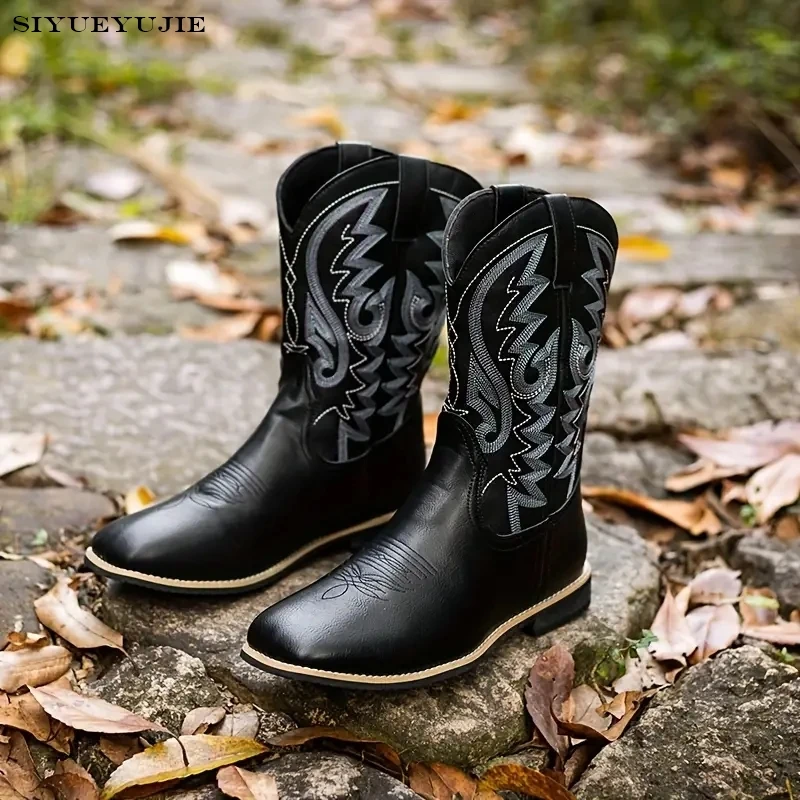 Men Boots Mid Calf Western Cowboy Motorcycle Boots Male Autumn Outdoor PU Leather Totem Med-Calf Boots Retro Designed Men Shoes
Men Boots Mid Calf Western Cowboy Motorcycle Boots Male Autumn Outdoor PU Leather Totem Med-Calf Boots Retro Designed Men Shoes