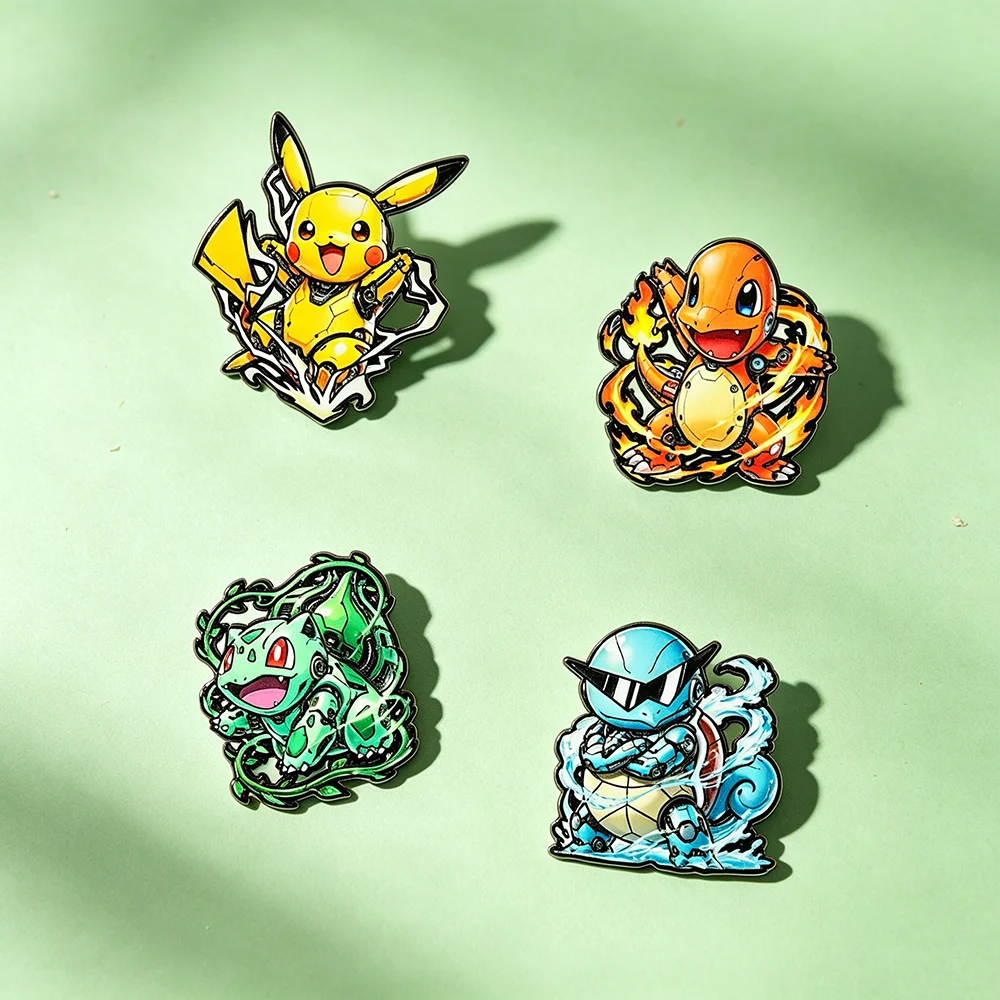 4pcs Cartoon Enamel Pins Set Charmander Squirtle Cartoon Character Cool Brooch Badges Collection for Fans Mechanical Pin
4pcs Cartoon Enamel Pins Set Charmander Squirtle Cartoon Character Cool Brooch Badges Collection for Fans Mechanical Pin