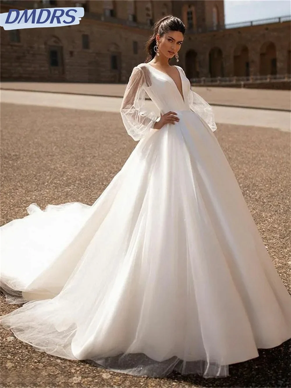 Sexy Long Sleeve Wedding Dress 2024 Elegant A-line Bridal Gown Charming Deep V Neck Floor Length Gowns Vestidos De Novia
Sexy Long Sleeve Wedding Dress 2024 Elegant A-line Bridal Gown Charming Deep V Neck Floor Length Gowns Vestidos De Novia