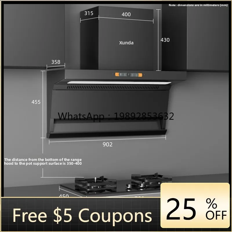 ZZ Inverter Range Hood, Household Kitchen Large Suction Range Hood, Stove Linkage, 7-Shaped
ZZ Inverter Range Hood, Household Kitchen Large Suction Range Hood, Stove Linkage, 7-Shaped