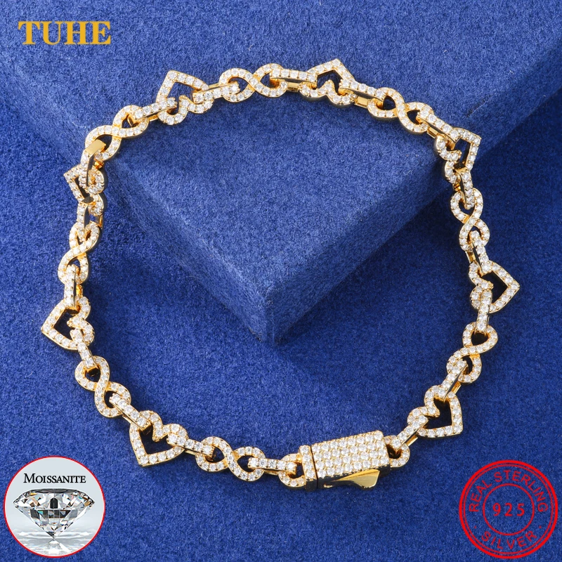 Exquisite 8mm Iced Out Moissanite Diamond Bracelet 925 Sterling Silver wo Tone Heart Mixed Infinity Link Bracelet Jewelry Gifts
Exquisite 8mm Iced Out Moissanite Diamond Bracelet 925 Sterling Silver wo Tone Heart Mixed Infinity Link Bracelet Jewelry Gifts