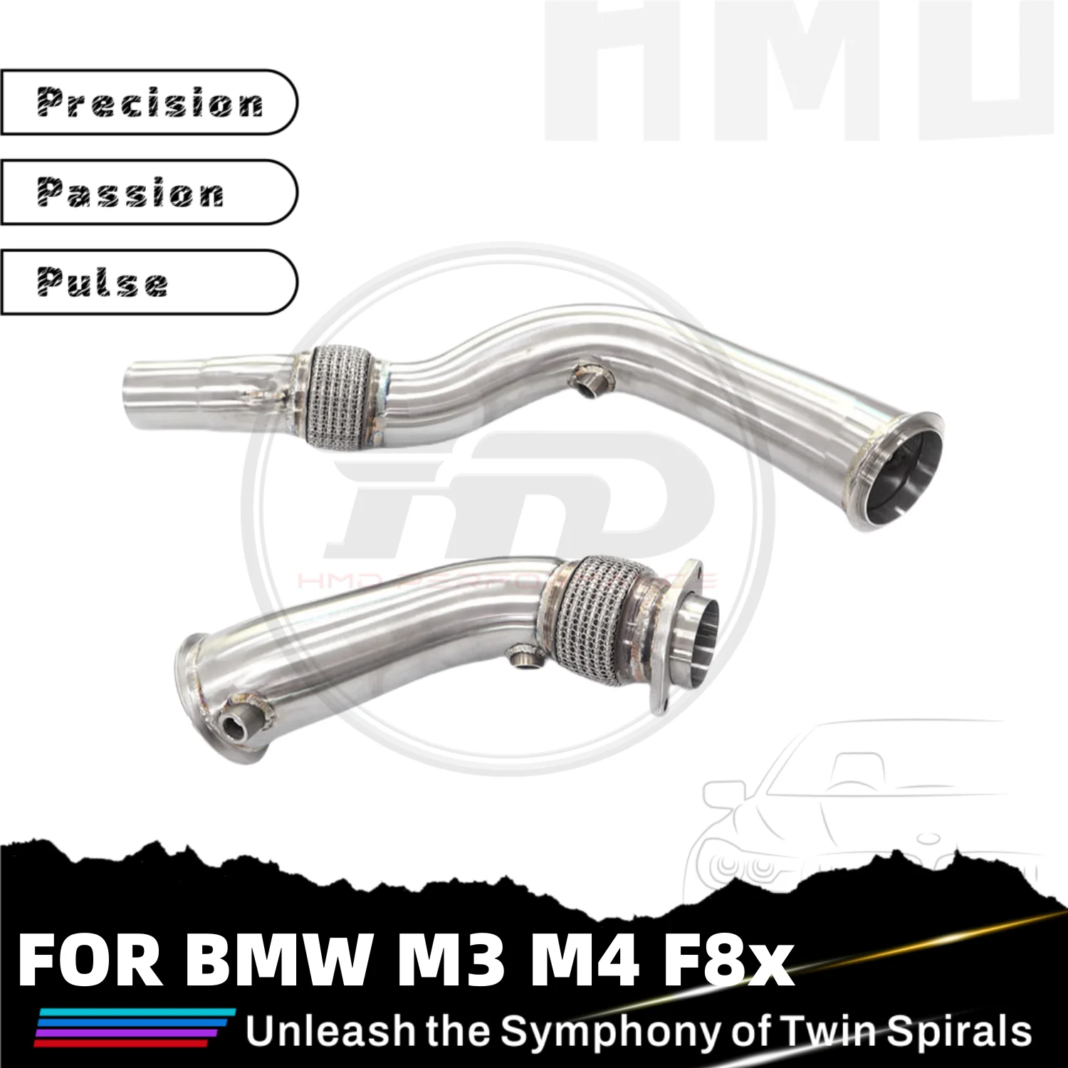HMD Exhaust System High Flow Performance Downpipe for BMW M3 M4 F8x Without Heat shield
HMD Exhaust System High Flow Performance Downpipe for BMW M3 M4 F8x Without Heat shield