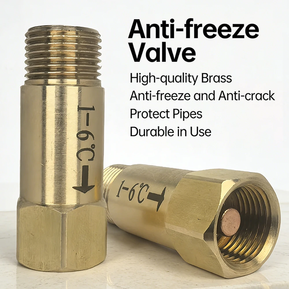 Air-powered Negative Pressure Anti-freezing Valve for Low-temperature Drainage Valve, G1/2 Copper Automatic Water Release Valve
Air-powered Negative Pressure Anti-freezing Valve for Low-temperature Drainage Valve, G1/2 Copper Automatic Water Release Valve