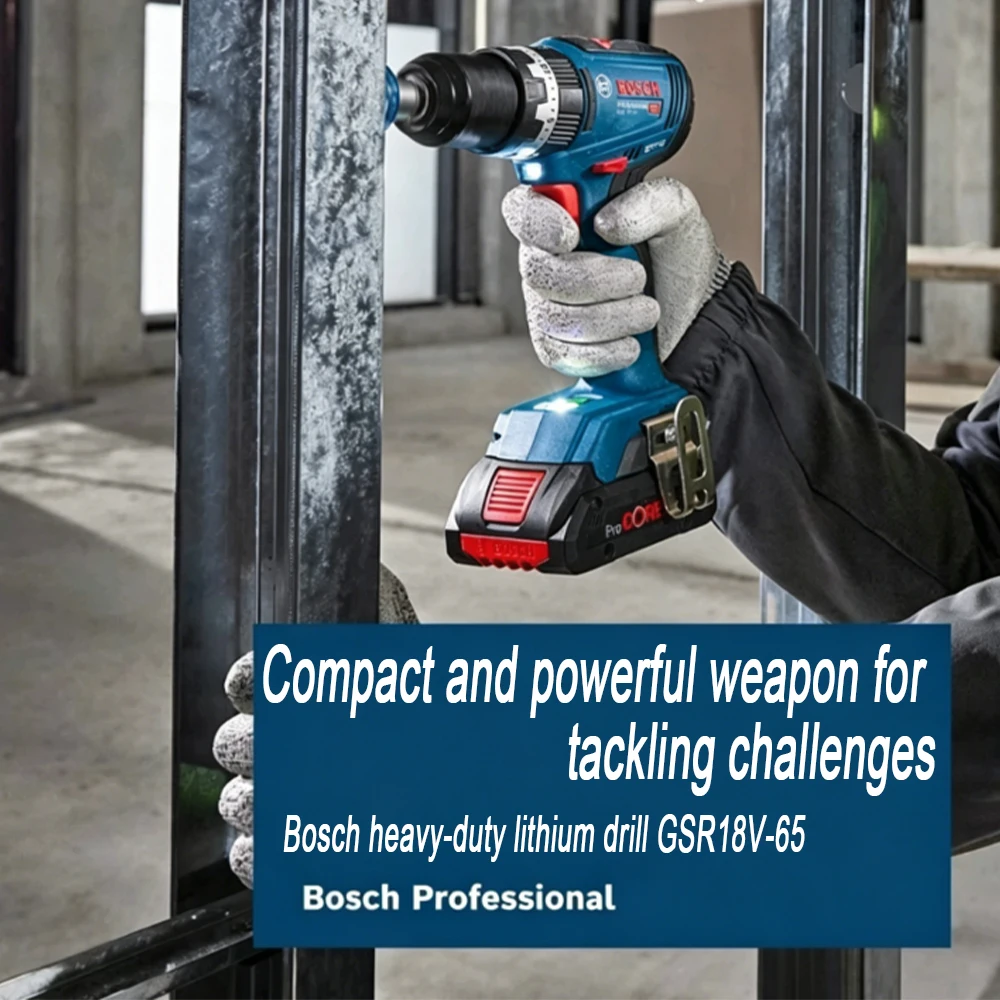 Bosch GSR 18V-65 Brushless Cordless Drill 18V 63Nm High Torque Small Space Operation Tool Anti Reverse Twist Electric Tool
Bosch GSR 18V-65 Brushless Cordless Drill 18V 63Nm High Torque Small Space Operation Tool Anti Reverse Twist Electric Tool