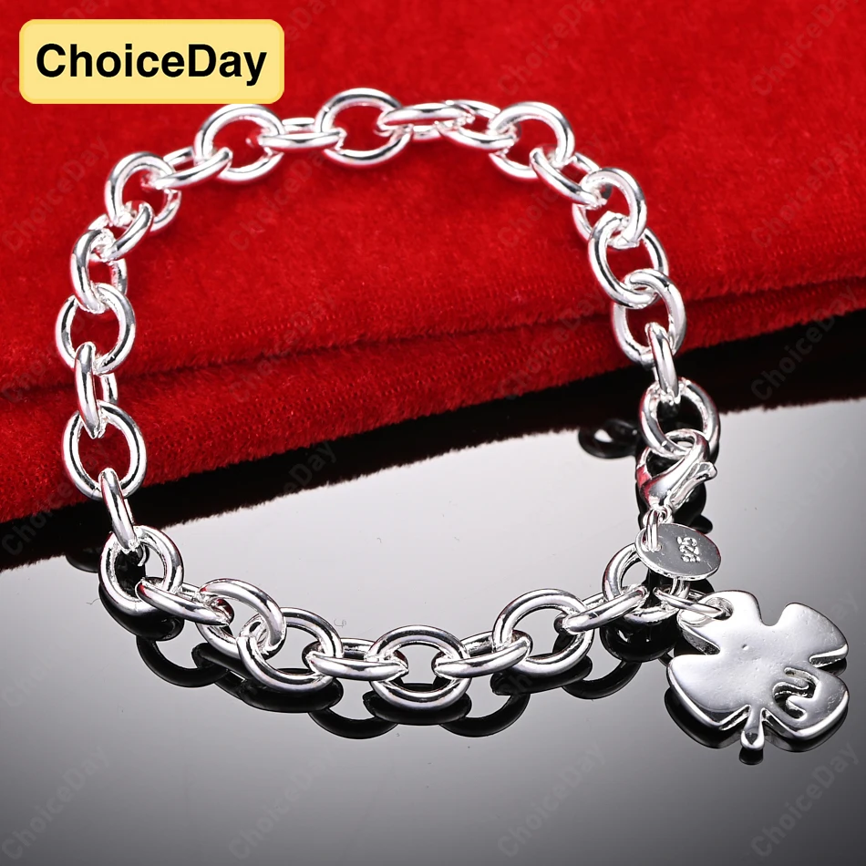 ChoiceDay 8 Inch 925 Sterling Silver 20cm Exquisite Four Leaf Clover Bracelet Women Pendant Gift Jewelry Engagement
ChoiceDay 8 Inch 925 Sterling Silver 20cm Exquisite Four Leaf Clover Bracelet Women Pendant Gift Jewelry Engagement