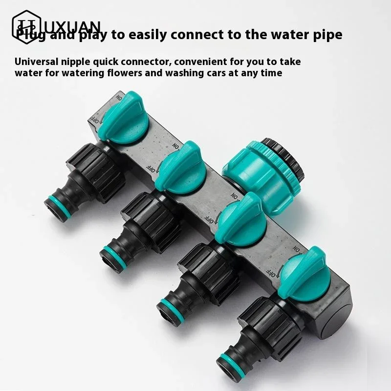4-Way Water Splitters 1" to 3/4" to 1/2" Thread European Standard Thread Garden Irrigation Watering Connector Fittings Valve
4-Way Water Splitters 1" to 3/4" to 1/2" Thread European Standard Thread Garden Irrigation Watering Connector Fittings Valve