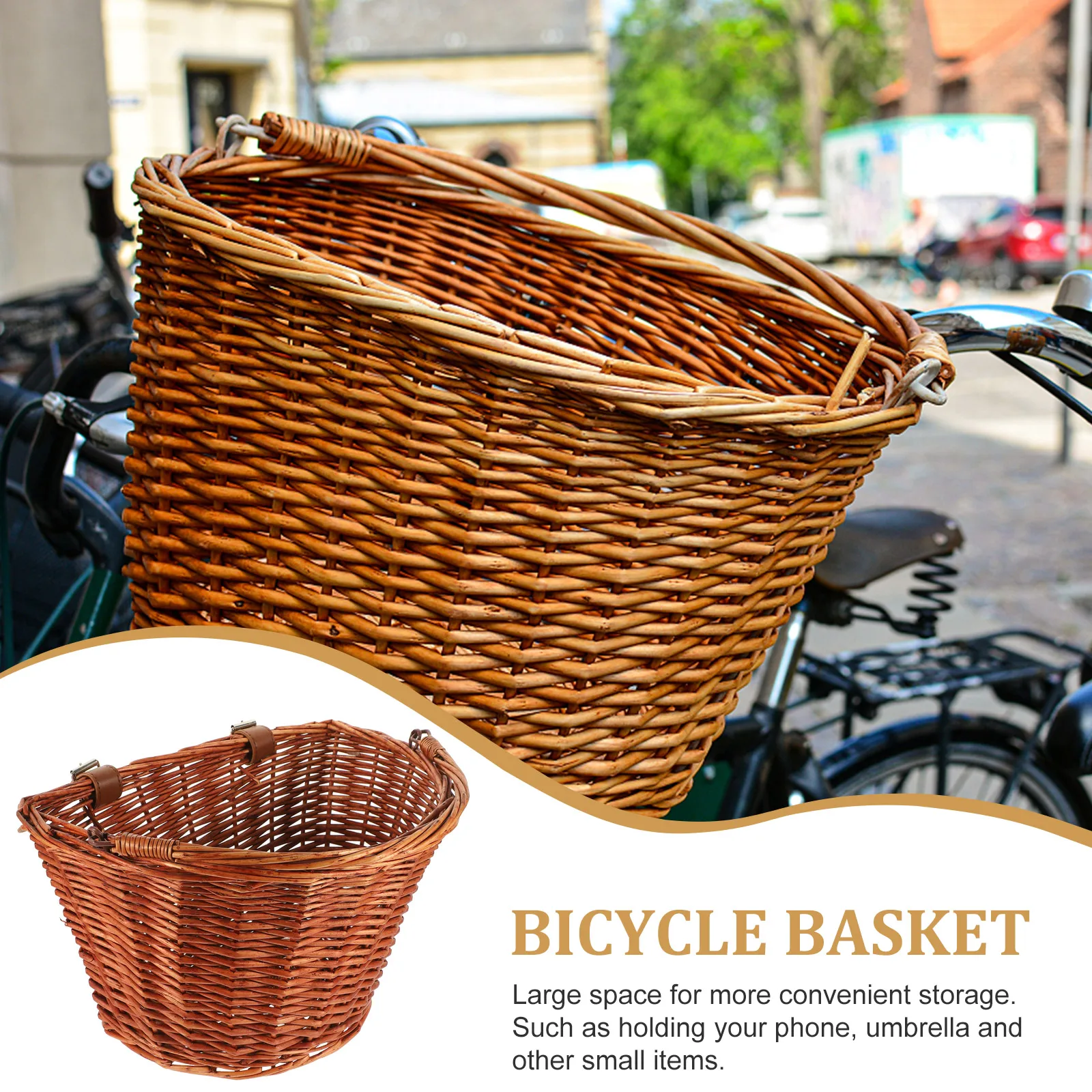 Front Rattan Basket Wicker Bicycle Basket Premium Natural Willow Durable Smooth Large Storage Phone Umbrella Holder Easy Install
Front Rattan Basket Wicker Bicycle Basket Premium Natural Willow Durable Smooth Large Storage Phone Umbrella Holder Easy Install