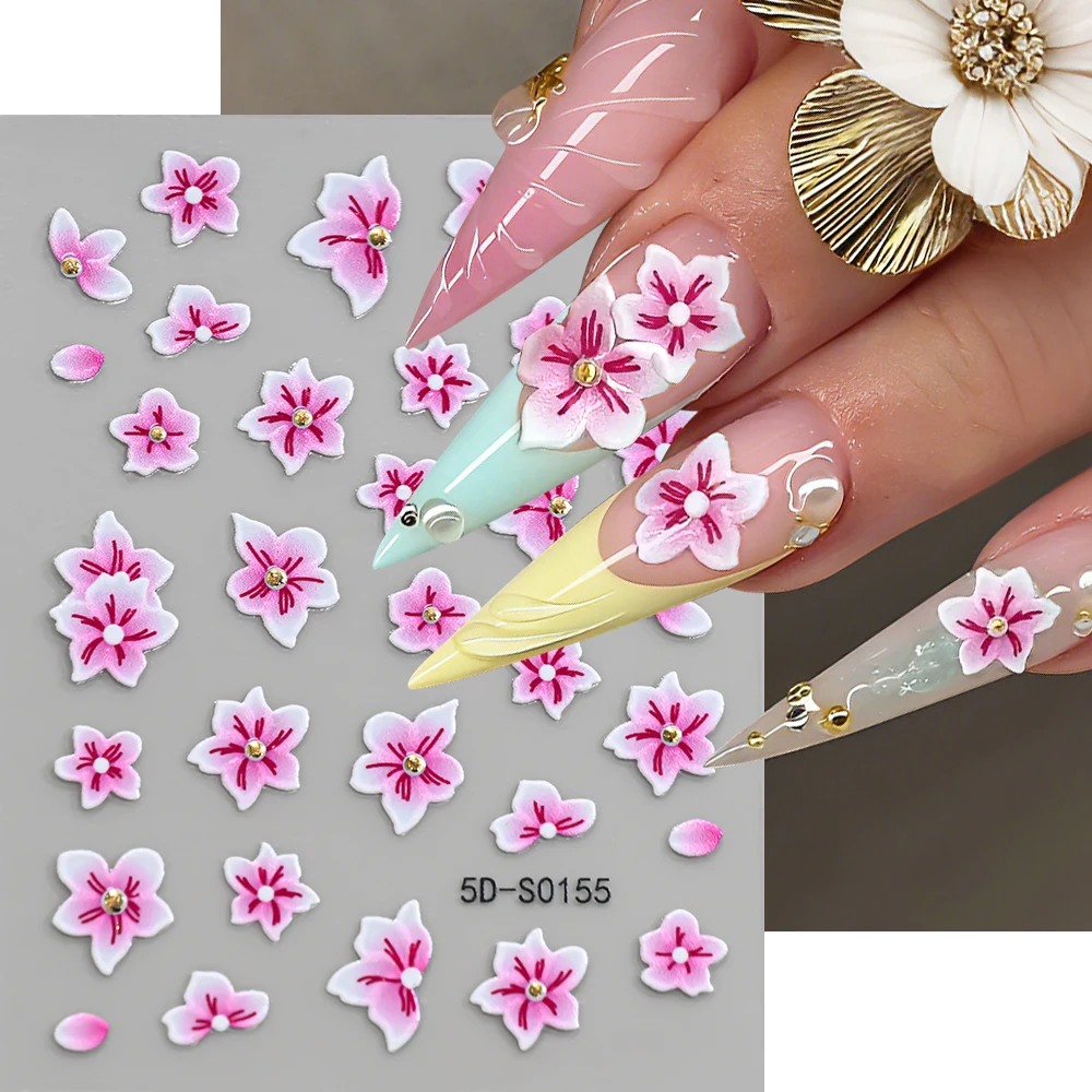 5D Pink White Blossom Floral Nail Stickers Spring Summer Petal Golden Bead Nail Slider Decals Flower DIY Manicure Art Decoration
5D Pink White Blossom Floral Nail Stickers Spring Summer Petal Golden Bead Nail Slider Decals Flower DIY Manicure Art Decoration