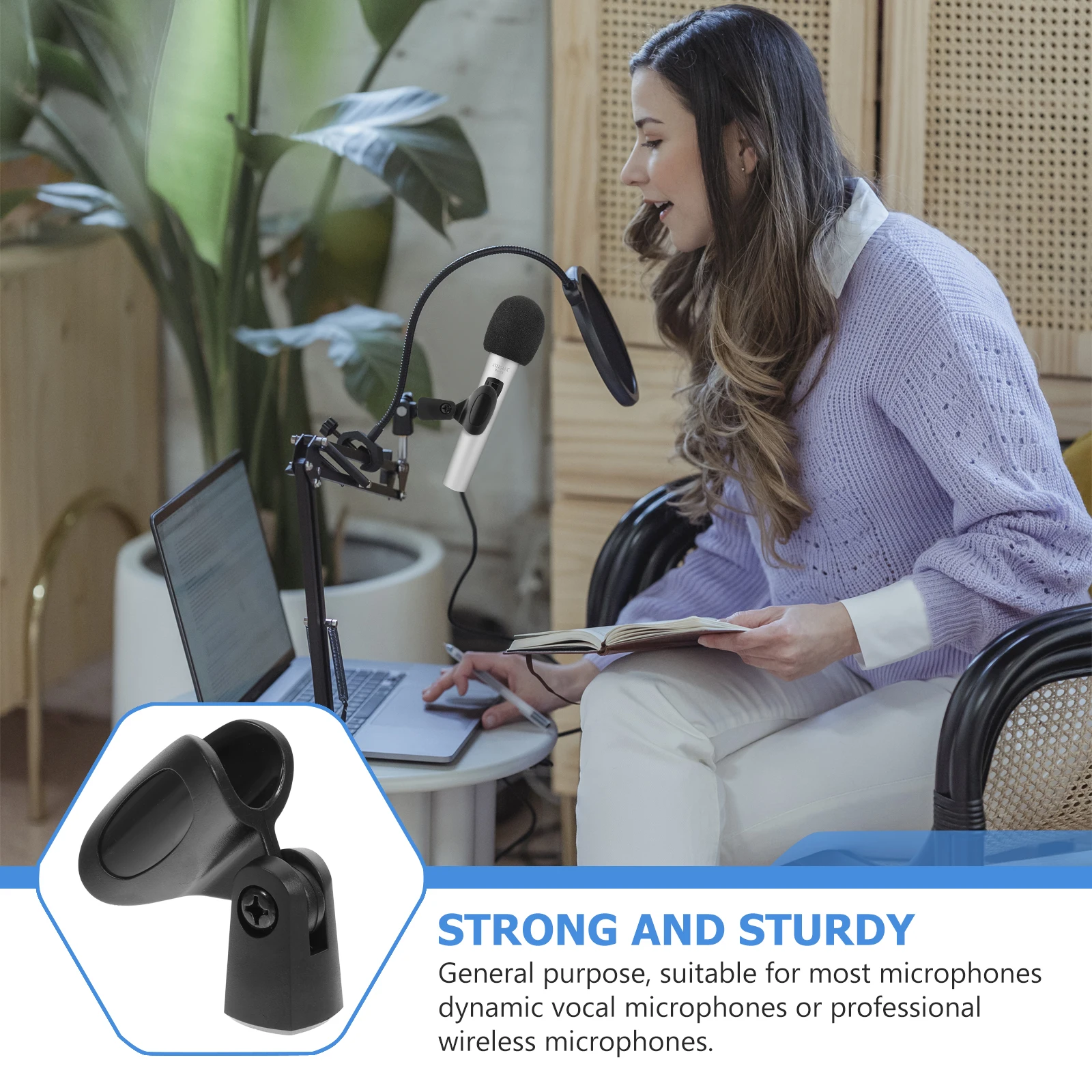 5 Sets Mic Boom Supporters Microphone Clip Stand Universal Holder for Desk Stage
5 Sets Mic Boom Supporters Microphone Clip Stand Universal Holder for Desk Stage