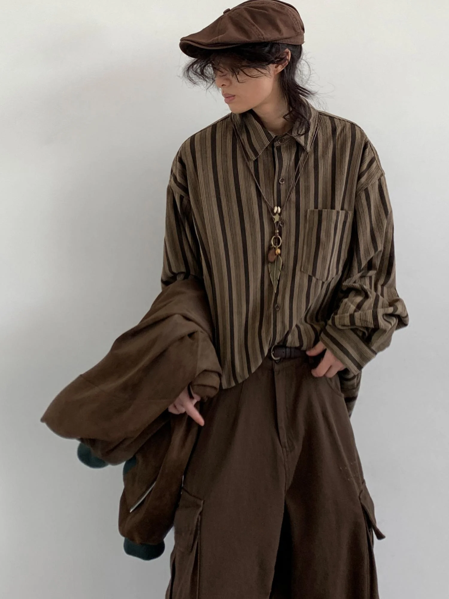 Loose Long Sve Retro Japanese Sle Striped irt Spring Autumn New Sle ex College Sle Casual Coat irt
Loose Long Sve Retro Japanese Sle Striped irt Spring Autumn New Sle ex College Sle Casual Coat irt