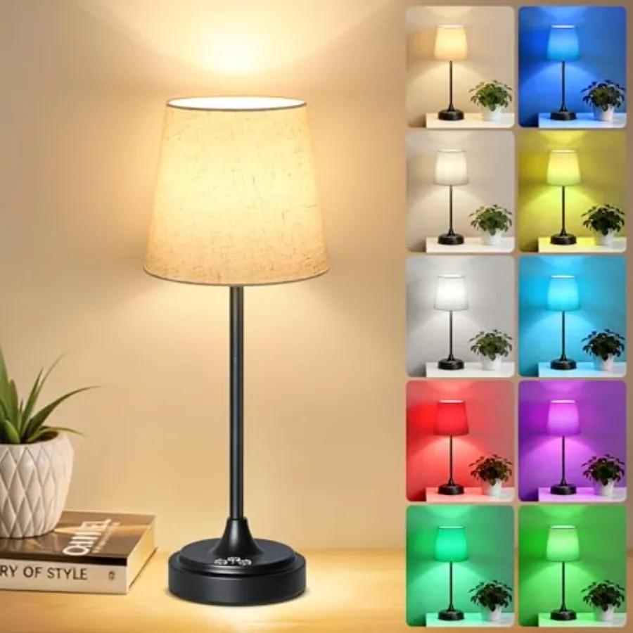 Cordless Table Lamp Rechargeable5000mAh Battery Operated Desk Lamp 3 Colors and 7 RGB Stepless Dimmable Touch Ambient Light for
Cordless Table Lamp Rechargeable5000mAh Battery Operated Desk Lamp 3 Colors and 7 RGB Stepless Dimmable Touch Ambient Light for