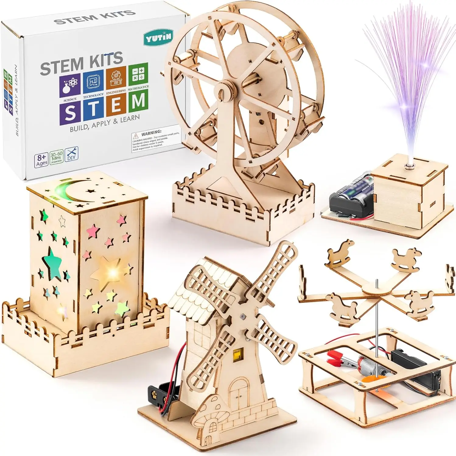 5-in-1 STEM Wooden Science Kits for Kids Ages 8-14, DIY Building Toys with Motor & Lights, Educational Gift
5-in-1 STEM Wooden Science Kits for Kids Ages 8-14, DIY Building Toys with Motor & Lights, Educational Gift