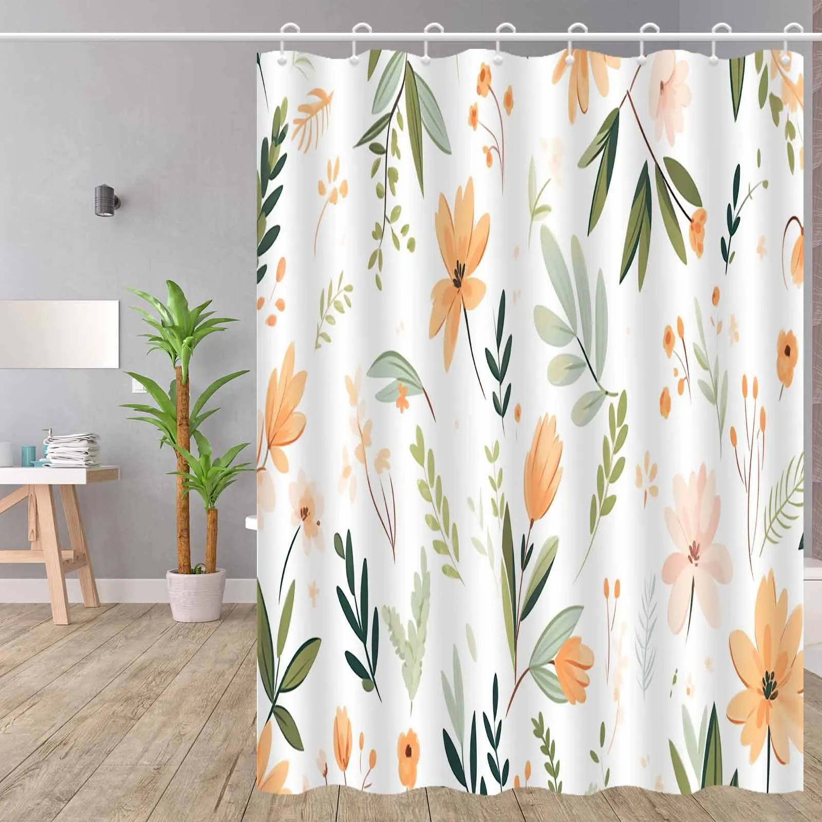 Занавеска для душа с ботаническим листом и цветочным принтом, можно стирать в машине, мягкая пастельная зеленая/оранжевая/персиковая/белая, современный декор для ванны
Занавеска для душа с ботаническим листом и цветочным принтом, можно стирать в машине, мягкая пастельная зеленая/оранжевая/персиковая/белая, современный декор для ванны