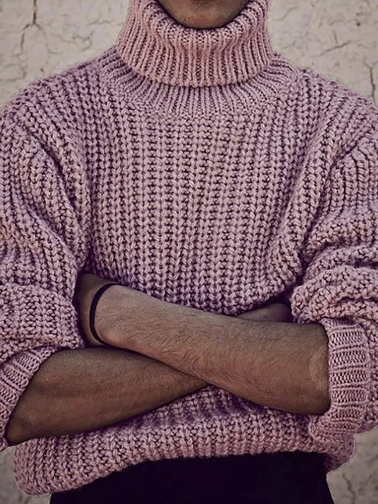 Mens High Quality Elastic Turtleneck Sweater Casual Male Knit Long Sleeve Solid Jumpers Top Thick Autumn And Winter Pullover New
Mens High Quality Elastic Turtleneck Sweater Casual Male Knit Long Sleeve Solid Jumpers Top Thick Autumn And Winter Pullover New