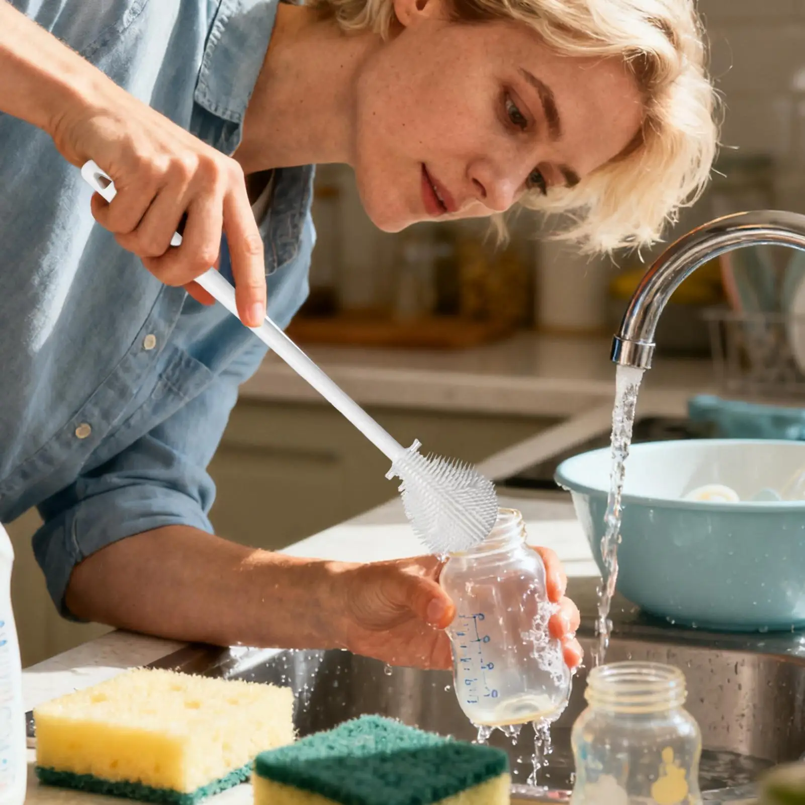 Bottle Cleaner Brush 360 Flexible Glasswares Cleaning Brush Long Handle Washer Scrubber Cleaner For Kitchen Household Mugs Water
Bottle Cleaner Brush 360 Flexible Glasswares Cleaning Brush Long Handle Washer Scrubber Cleaner For Kitchen Household Mugs Water