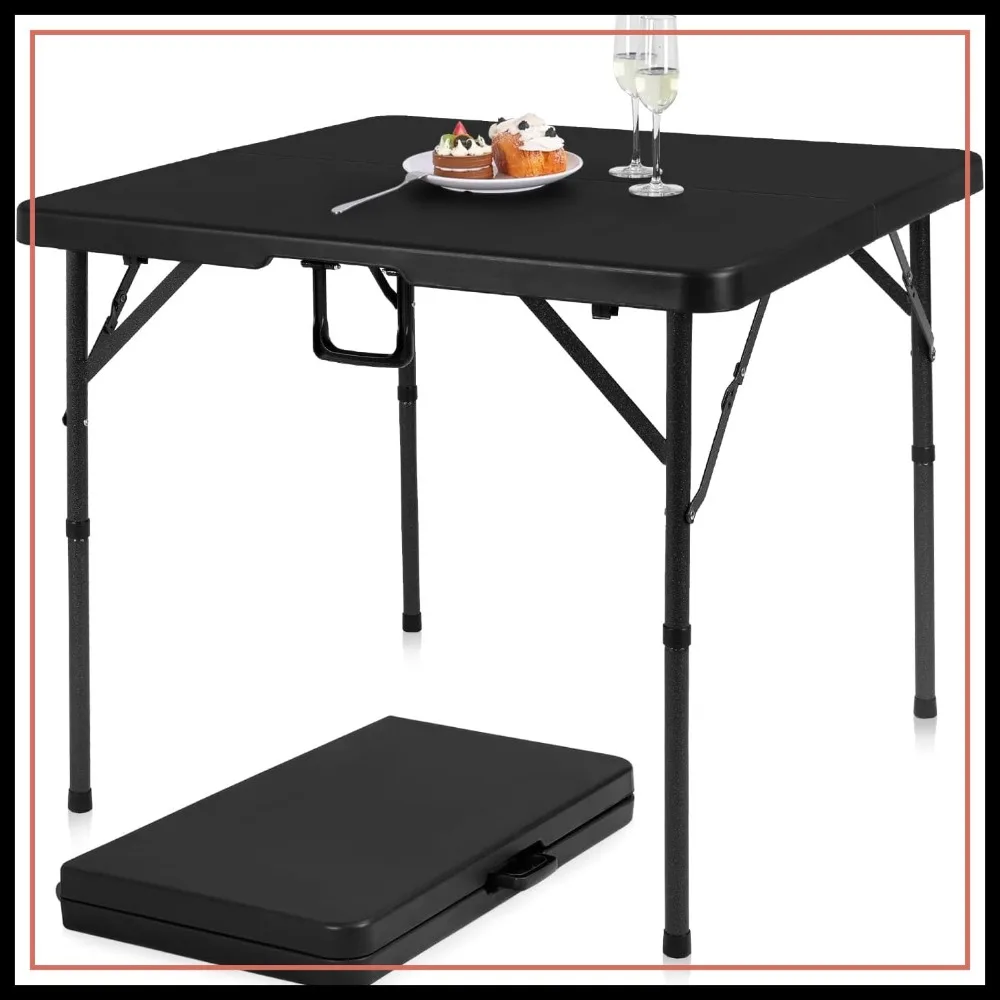 34" Square Folding Table Heavy Duty Plastic Portable Dual Height Adjustable Indoor Outdoor Dining Game Picnic Black
34" Square Folding Table Heavy Duty Plastic Portable Dual Height Adjustable Indoor Outdoor Dining Game Picnic Black