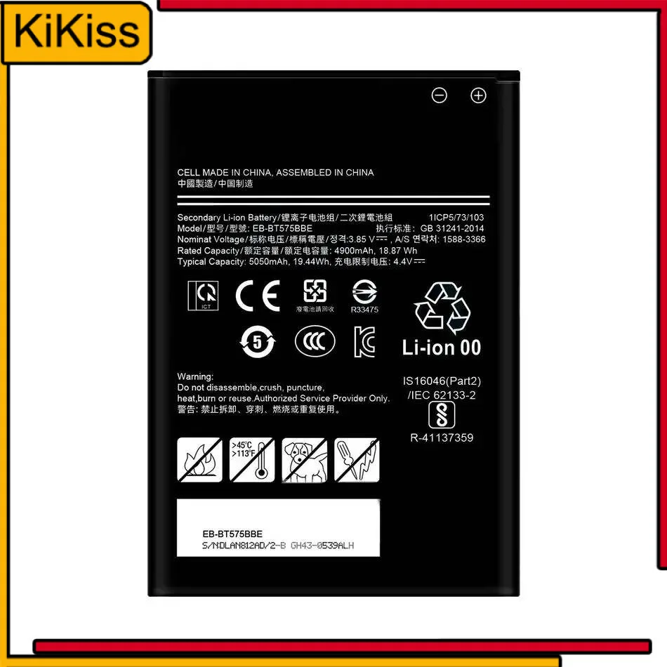 EB-BT575BBE Tablet Battery Fast Charging Reliable Power For Samsung Galaxy Tab Active 3 SM-T575 T575 SM-T570 GH43-05039A 5050Mah
EB-BT575BBE Tablet Battery Fast Charging Reliable Power For Samsung Galaxy Tab Active 3 SM-T575 T575 SM-T570 GH43-05039A 5050Mah