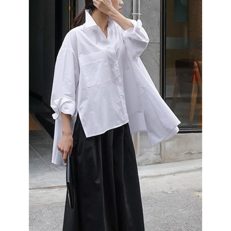 2025 New Spring Autumn Shirt Lapel Long Sleeve White Back Long Loose Big Size Irregular Shirt Women Blouse Fashion Tide
2025 New Spring Autumn Shirt Lapel Long Sleeve White Back Long Loose Big Size Irregular Shirt Women Blouse Fashion Tide