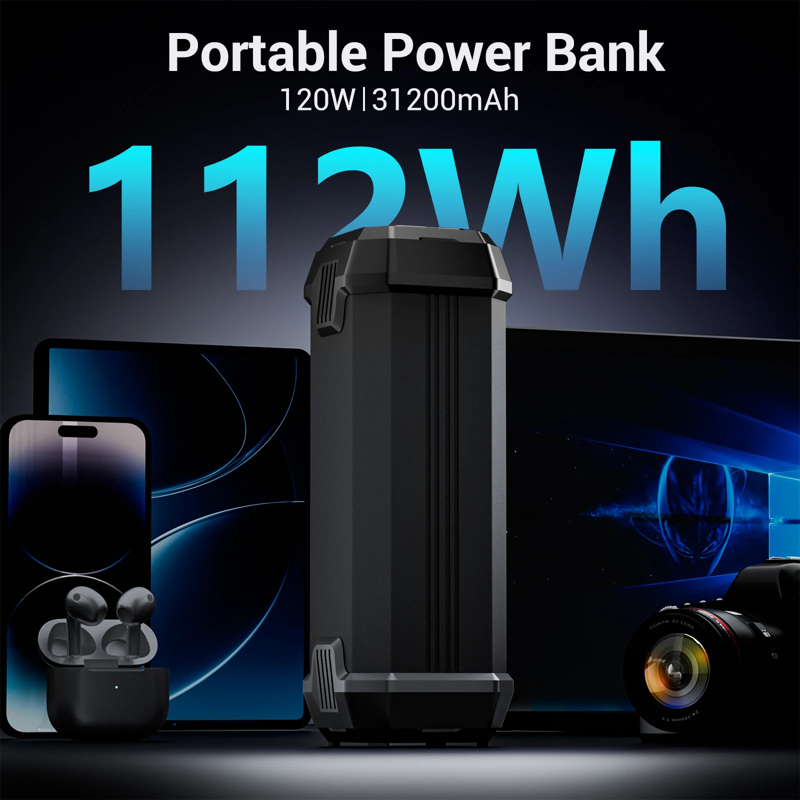 P9 Portable Power Bank with 120W AC Outlet 65W PD USB C Laptop Battery Bank 31200mAh Charger Power Supply with Flashlight, Power
P9 Portable Power Bank with 120W AC Outlet 65W PD USB C Laptop Battery Bank 31200mAh Charger Power Supply with Flashlight, Power