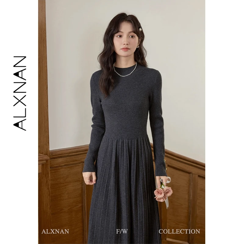 ALXNAN Women's Knitted Dress Autumn Winter Long Warm A-line Dresses Elegant Office Style Casual Long Sleeve Midi Dress L52017
ALXNAN Women's Knitted Dress Autumn Winter Long Warm A-line Dresses Elegant Office Style Casual Long Sleeve Midi Dress L52017