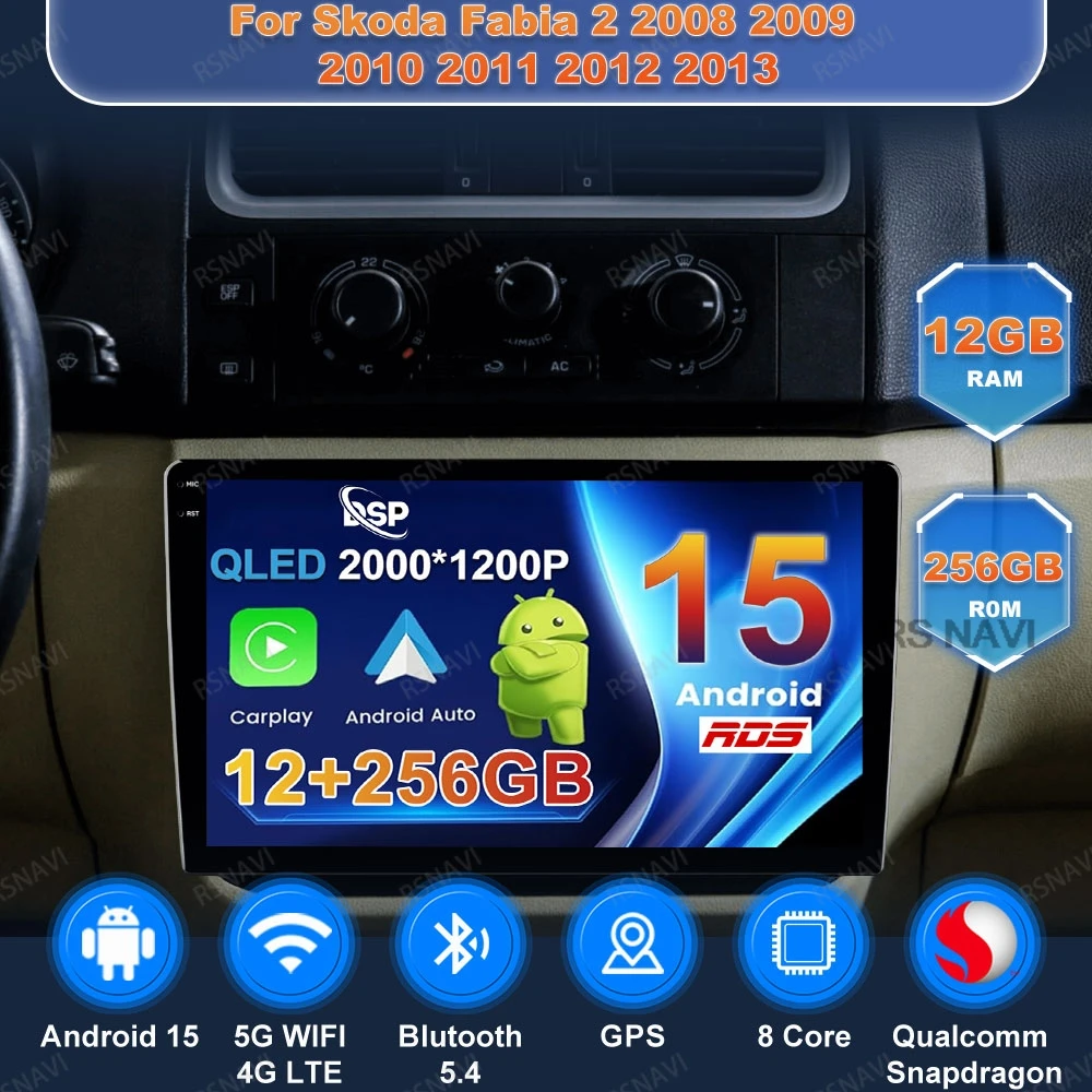 Android 15 Car Radio For Skoda Fabia 2 2008 2009 2010 2011 2012 2013 IPS DVD 8 Core Qualcomm Snapdragon 9/10 Inch BT AUTO RDS
Android 15 Car Radio For Skoda Fabia 2 2008 2009 2010 2011 2012 2013 IPS DVD 8 Core Qualcomm Snapdragon 9/10 Inch BT AUTO RDS