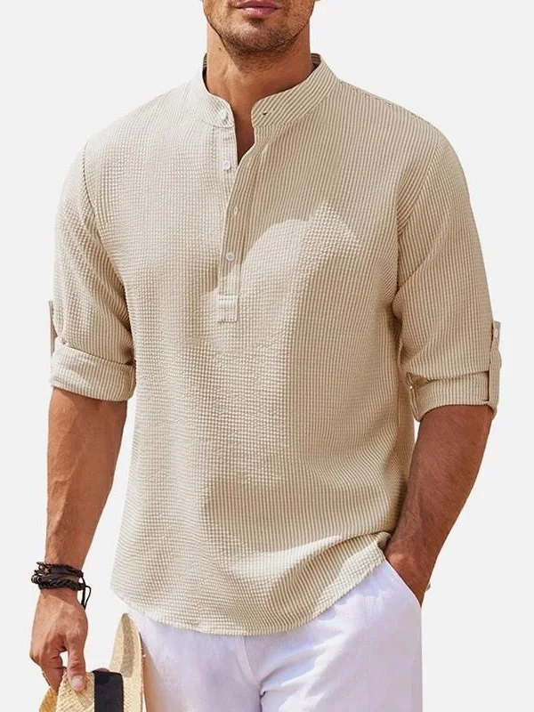 Men's Long Sleeve Shirt Quick Dry Pineapple Pattern Button up Stand Collar Casual Top Polyester Fiber Summer Fashion
Men's Long Sleeve Shirt Quick Dry Pineapple Pattern Button up Stand Collar Casual Top Polyester Fiber Summer Fashion