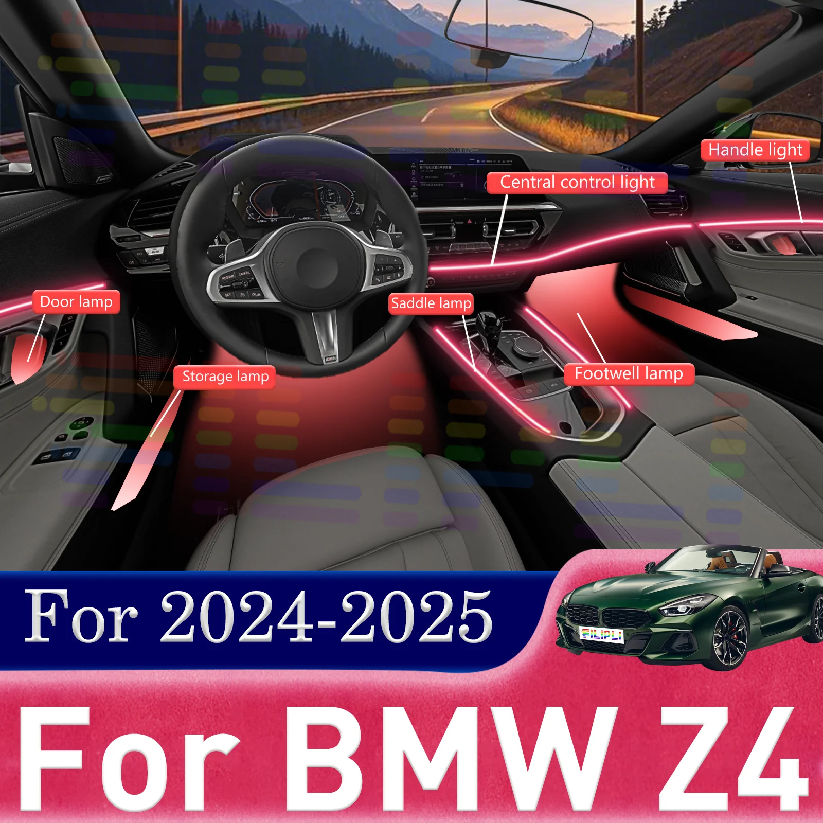 For BMW Z4 G29 Elite Hidden Mounting Acrylic Vehicle Interior Ambient Lighting RGB Symphony APP-enabled
For BMW Z4 G29 Elite Hidden Mounting Acrylic Vehicle Interior Ambient Lighting RGB Symphony APP-enabled