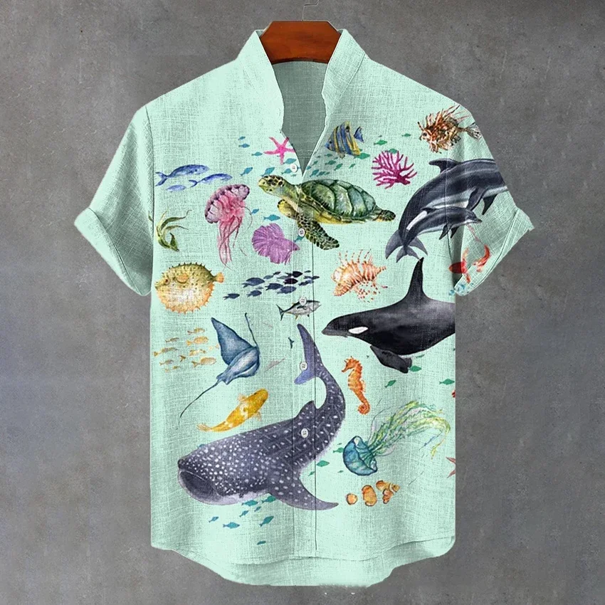 Underwater World 3D Printing Cross Border E-commerce Men's Summer Stand Up Shirt Hawaii Beach Party Leisure Chinese Style
Underwater World 3D Printing Cross Border E-commerce Men's Summer Stand Up Shirt Hawaii Beach Party Leisure Chinese Style