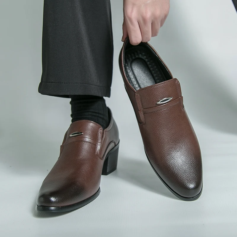 Men Loafers PU High Heels Pointed Fashion Business Casual Men Shoes Size 38-46
Men Loafers PU High Heels Pointed Fashion Business Casual Men Shoes Size 38-46
