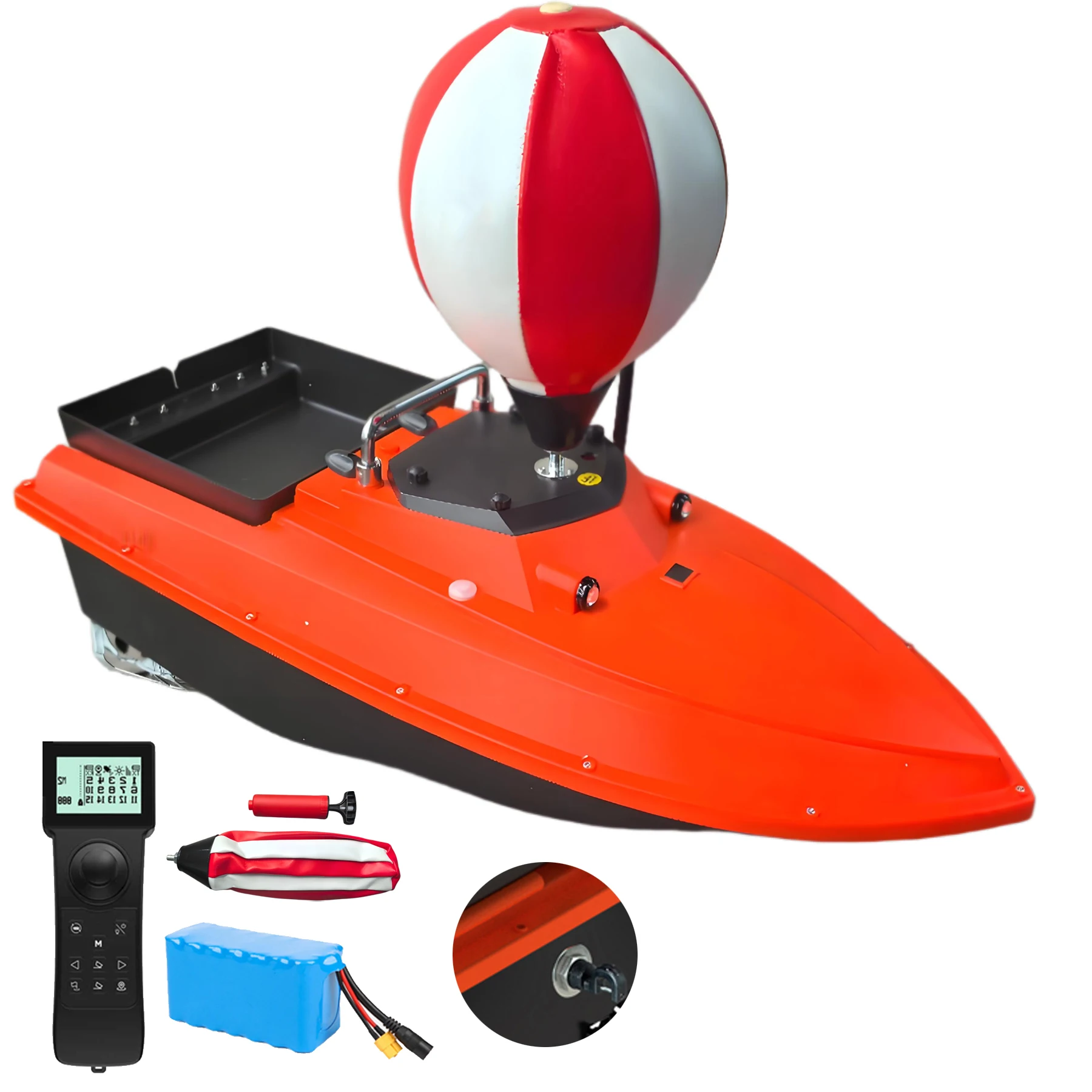 D80B 12V High Speed RC Bait Boat for Fishing with Bait Tray and Digital Line Release
D80B 12V High Speed RC Bait Boat for Fishing with Bait Tray and Digital Line Release