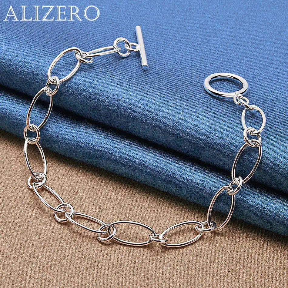 ALIZERO 925 Sterling Silver Bracelet Simple Chain Bracelets For Women Men Fashion Wedding Party Fine Jewelry Gifts
ALIZERO 925 Sterling Silver Bracelet Simple Chain Bracelets For Women Men Fashion Wedding Party Fine Jewelry Gifts