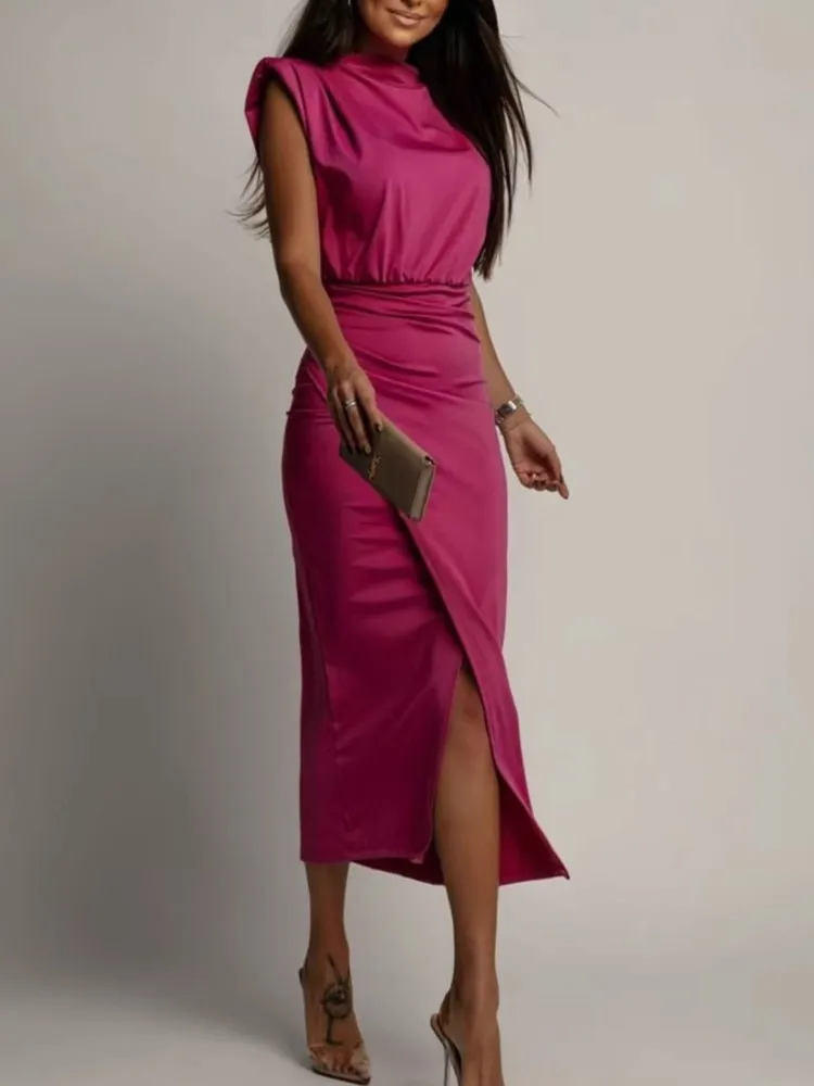 Women's Simple Solid Color Slim Temperament Hip-wrapped Skirt Summer Elegant Small Fragrance Round Neck Mid-waist Dresses
Women's Simple Solid Color Slim Temperament Hip-wrapped Skirt Summer Elegant Small Fragrance Round Neck Mid-waist Dresses