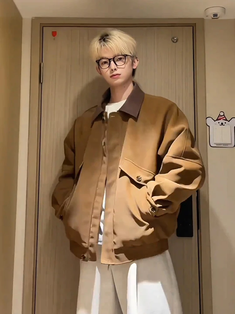 Retro Brown Leather Jaet Thiened Winter Coat Men's Cotton Workwear Jaet with Collar Fce Lined Long Sve Zipper Cle...
Retro Brown Leather Jaet Thiened Winter Coat Men's Cotton Workwear Jaet with Collar Fce Lined Long Sve Zipper Cle...