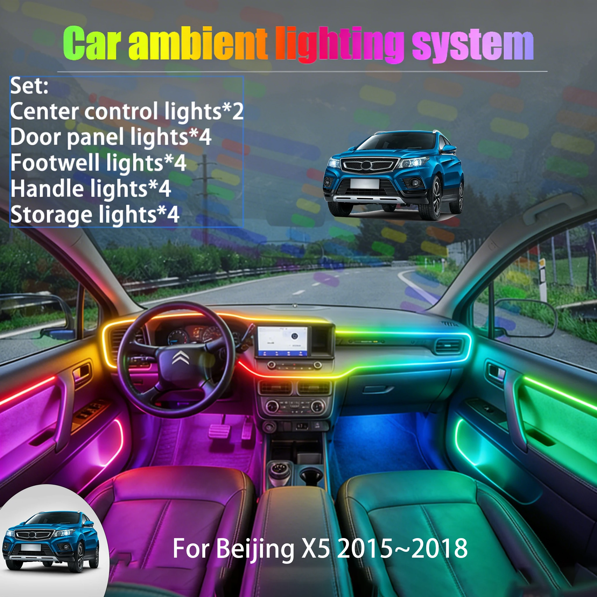 Для Beijing X5 2015~2018 MK1 2/18: Комплект светодиодной подсветки салона и багажника (USB RGB) – Автозапчасти
Для Beijing X5 2015~2018 MK1 2/18: Комплект светодиодной подсветки салона и багажника (USB RGB) – Автозапчасти