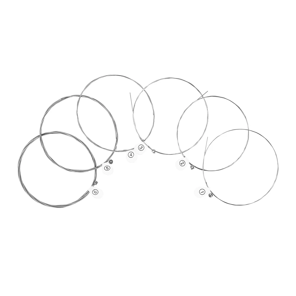 6pcs Carbon Alloy Strings Electric Guitar Silver Nickel Metal Electric Guitar Strings Steel Durable Replacement Parts
6pcs Carbon Alloy Strings Electric Guitar Silver Nickel Metal Electric Guitar Strings Steel Durable Replacement Parts