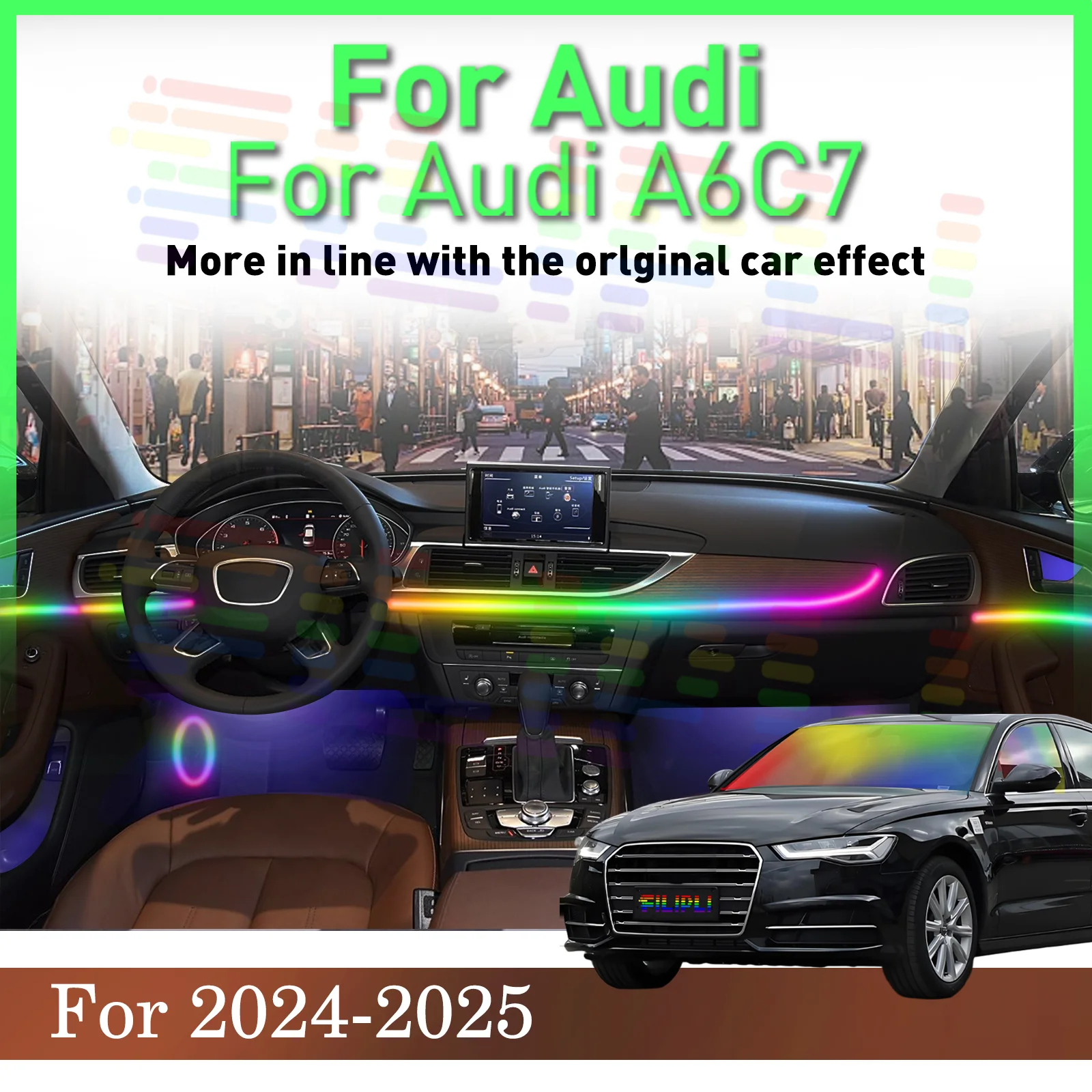 Для Audi A6 C7 2024-2025 салон автомобиля светодиодные ленты освещения акриловая окружающая система
Для Audi A6 C7 2024-2025 салон автомобиля светодиодные ленты освещения акриловая окружающая система