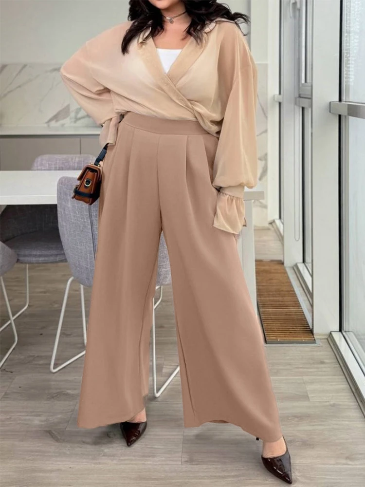 Элегантные женские брюки больших размеров с широкими штанинами, эластичной талией и наклонными карманами, подходят для работы, отдыха, повседневной носки и на каждый день.
Элегантные женские брюки больших размеров с широкими штанинами, эластичной талией и наклонными карманами, подходят для работы, отдыха, повседневной носки и на каждый день.