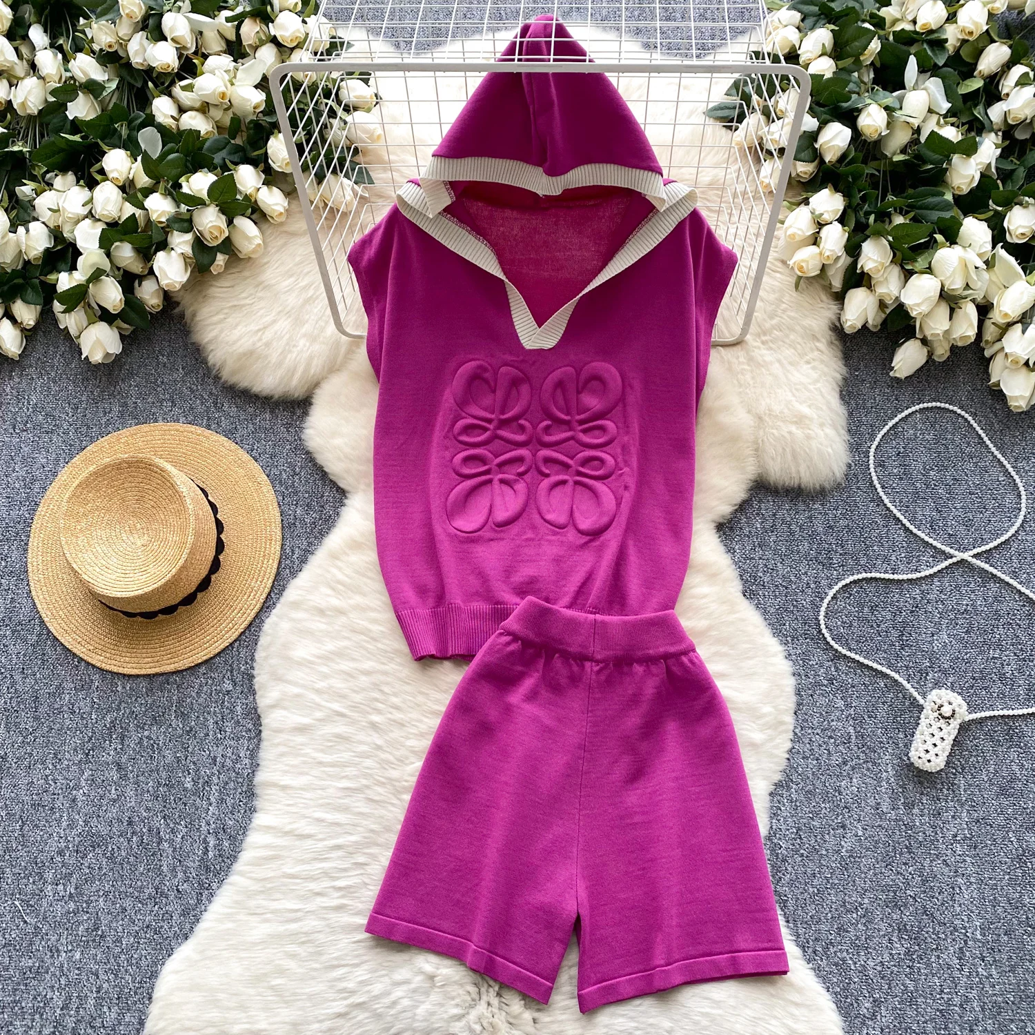 Retro Three-dimensional Knit sleeveless Casual High Waist Women Hip Wrap fairycore Two Piece Set
Retro Three-dimensional Knit sleeveless Casual High Waist Women Hip Wrap fairycore Two Piece Set