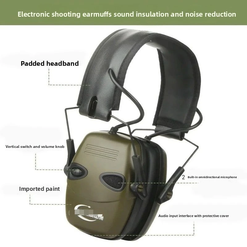 Pickup noise reduction headphones dry battery outdoor shooting head-mounted electronic protective earmuffs CS game competition
Pickup noise reduction headphones dry battery outdoor shooting head-mounted electronic protective earmuffs CS game competition