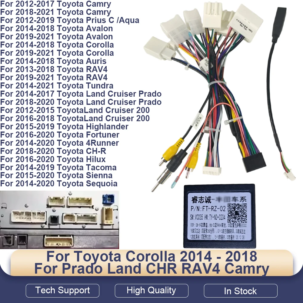 For RZ-FT02 CANBUS Decoder For Toyota Corolla 2014-2018 Prado RAV4 Camry CHR Wiring Harness Android Radio Power Cable
For RZ-FT02 CANBUS Decoder For Toyota Corolla 2014-2018 Prado RAV4 Camry CHR Wiring Harness Android Radio Power Cable
