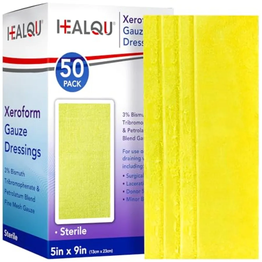 Medical Xeroform Petrolatum Dressing - Non-Adherent Gauze Pad for Low Exudating Wounds - Soft Mesh Gauze Patch Sterile for Woun
Medical Xeroform Petrolatum Dressing - Non-Adherent Gauze Pad for Low Exudating Wounds - Soft Mesh Gauze Patch Sterile for Woun