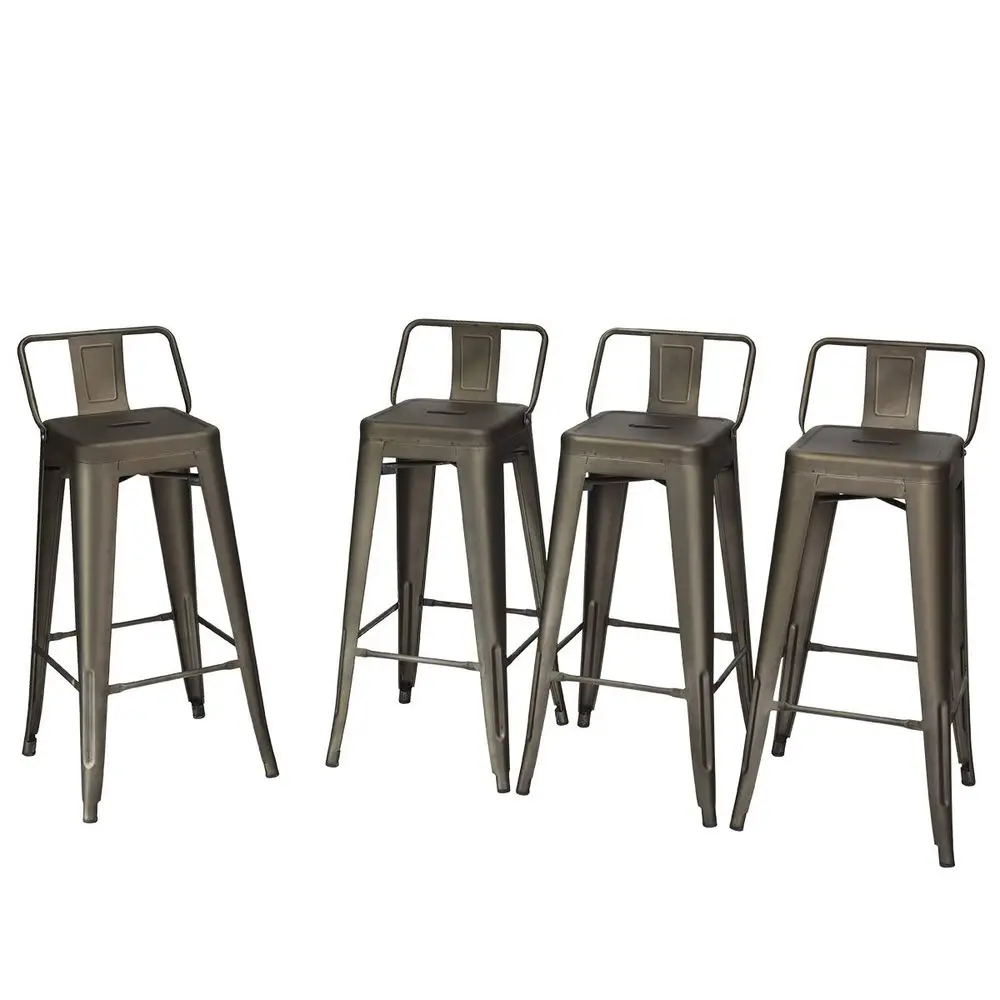 30 Metal Bar Stools Set of 4, Industrial Cafe Side Chairs with Removable Back and Rubber Feet, Stackable Counter Stool for Bist
30 Metal Bar Stools Set of 4, Industrial Cafe Side Chairs with Removable Back and Rubber Feet, Stackable Counter Stool for Bist